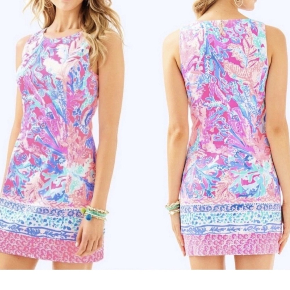 NWOT Lilly Pulitzer Sz 14 Mila Shift Dress Light Pascha Pink Aquadesic